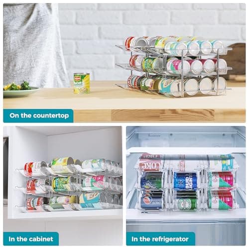 oylik Can Organizer for Pantry, 3 Tiers Can Storage Rack, up to 36 Cans Food Holders for Fridge, Cabinet and Pantry Organization - Thumbnail 3