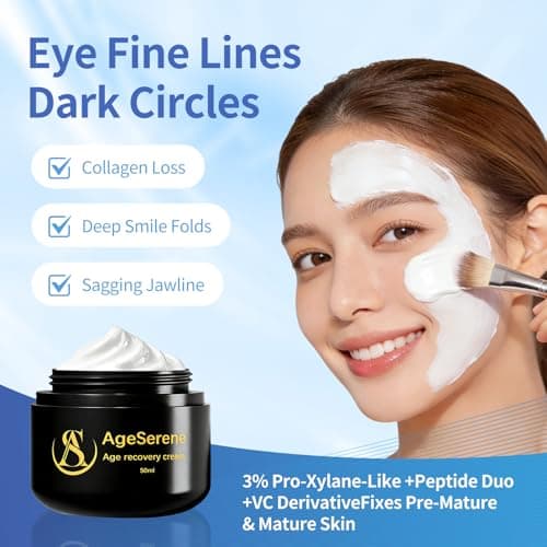 AgeSerene Anti-Aging Night Cream for Face, with Peptides & Pro-Xylane, Wrinkle Cream for Women & Men, Collagen Face Moisturizer, Skin Firming Cream for Aging Skin, Hypoallergenic, 1.7 fl oz - Thumbnail 2