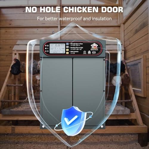 Automatic Chicken Coop Door with Horizontal Dual Opening, Remote & Manual Control, USB Backup, Predator-Proof Larger Opening Size House Door Solar Powered for Chicken, Duck and Poultry - Thumbnail 4