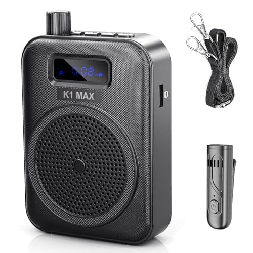 Voice Amplifier Wireless Microphone with Bluetooth Lavalier, Portable Microphone and Speaker for Teachers, Mini Rechargeable Amplifier, Ideal for Classroom, Meetings, Yoga, Speeches, and Tour Guides