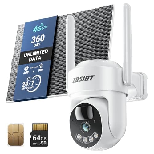 4G LTE Solar Panel Cameras Wireless Outdoor, No WiFi Cellular Security Camera, 4MP HD Anti-Fog lens,AOV+PIR Duo-Mode,24/7 Recording, 360°Pan Tilt,AI Tracking,with 64GB SD and 360-Day unlimited data - Image 1