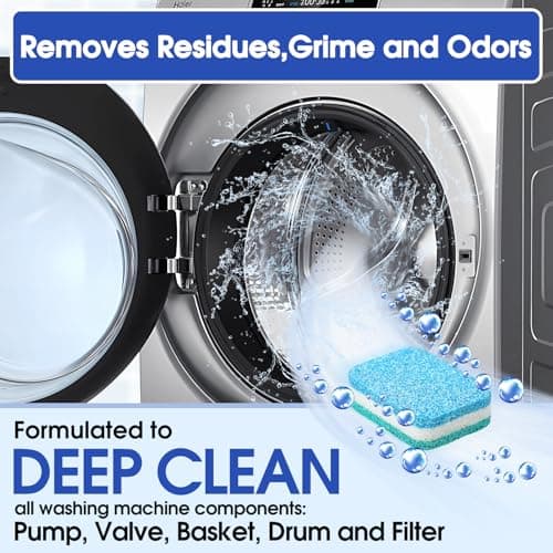 Airhome Washing Machine Cleaner & Descaler Tablets - 30 Pack (15-Month Supply), Deep-Cleaning for Front & Top Load including HE - Thumbnail 5