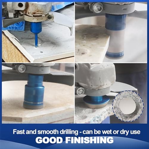 Diamond Core Drill Bit Set - BRSCHNITT 10pcs Tile Hole Saw Kit Diamond for Porcelain Tile Ceramic Marble Granite Drilling,Finger Chamfer Bit - Thumbnail 4