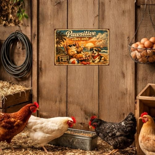 Pawsitive Vibes Only Vintage Tin Sign Funny Cat Dog Beach Wall Decor Retro Metal Plaque Summer Coastal Artwork Gift for Pet Lovers Home Bar Patio 8x12 Inch Pre Drilled Holes - Thumbnail 4