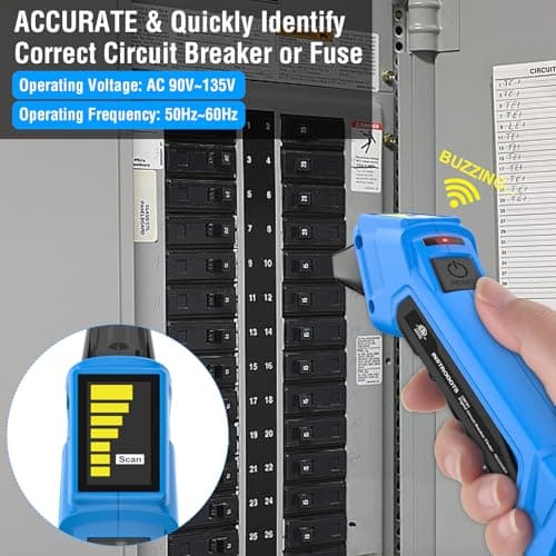INSTRODOTS Circuit Breaker Finder, Digital Breaker Finder with GFCI Outlet Tester, AC 90-135V Electrical Circuit Tracer with Buzzer Alarm & Color LCD Display, Includes Batteries & Carrying Case - Thumbnail 2