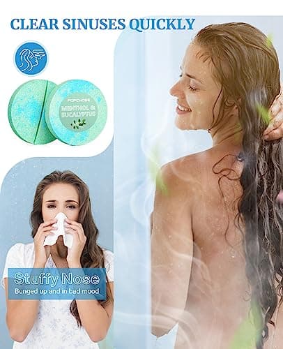 POPCHOSE Shower Steamers Aromatherapy, Valentines Day Gifts for Him, Her, Mom, Daughter, Wife, Birthday Gifts for Women - 8 Scented Shower Tablets with Gift Packaging, Self Care & Relaxation Home Spa - Thumbnail 4