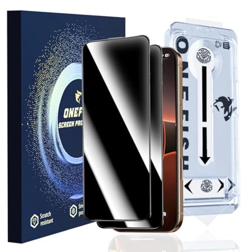 OneFish Full Edge Coverage Tempered Glass Screen Protector for IPhone 12/IPhone 12 Pro 6.1 inch 2 Pack Edge Reinforced, Self-Aligning Installation, Case Friendly Privacy Screen Protector - Image 1