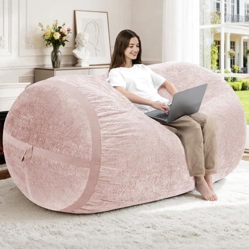 Homguava 4FT Bean Bag Chair Giant Bean Bag Chairs for Adults with Memory Foam Filled,Beanbag Chair with Soft Faux Fur Cover,Comfy Bean Bag Sofa Lounger for Living Room,Game Room,Bedroom - Image 1