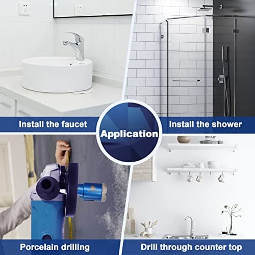 1-1/2 Inch Diamond Core Drill Bit for Porcelain Tile Ceramic Marble Granite Drilling,BRSCHNITT 1pc Vacuum Brazed Diamond Hole Saw with 5/8-11 Thread (38mm) - Thumbnail 5