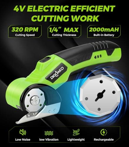 Cardboard Cutter - Rechargeable Cordless Electric Scissors, 4V Duty Electric Box Cutter for Cardboard, Safety Lock & LED Light, Powerful Cutting for Carton Carpet Plastic Fabric Leather - Thumbnail 3