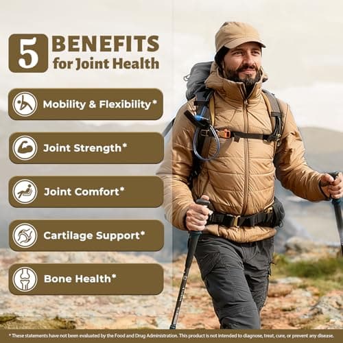 DR. CROWN Joints Health Suppplement, Glucosamine Chondroitin MSM - Joint Support Supplement for Women and Men with Turmeric, MSM &Boswellia, for Cartilage, Joint Health and Flexibility - 120 Capsules - Thumbnail 2