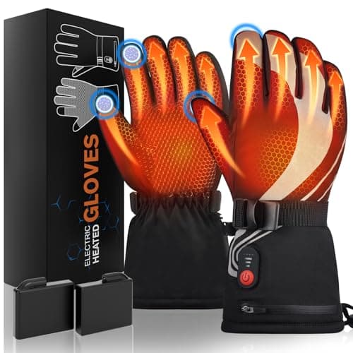 Starines Heated Gloves for Men Women 7.4V Battery Rechargeable Electric Heating Work Gloves Touchscreen Waterproof Hand Warmer for Christmas Winter Outdoor Ski Motorcycle Hiking Camping Hunting Gifts - Image 1