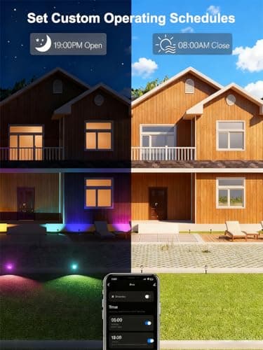 Ligency Spotlight Outdoor Smart Low Voltage Landscape Lights, 2 Pack Outdoor Spot Lights IP65 Waterproof RGBW Color Changing Spotlights for Yard Garden, 28.8Ft - Thumbnail 6