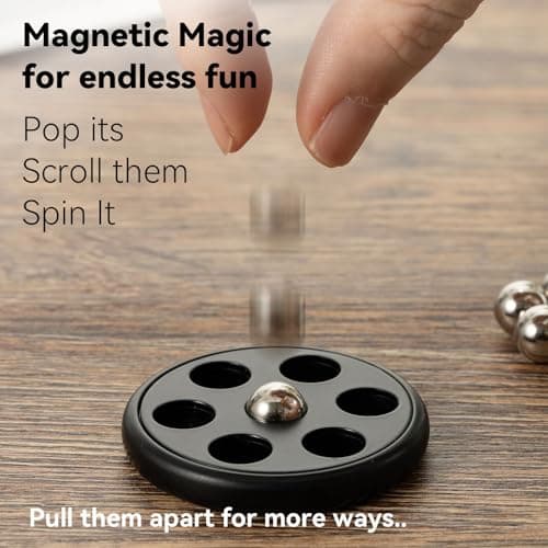 Handheld Fidget Toys for Adults, Metal Ball Push-Pop Scroll and Spin Fidget Toy, Endless Fun to Play with, Relieve Stress Anxiety, Improve Focus, EDC Fidgets for Office Home Gifts - Thumbnail 4