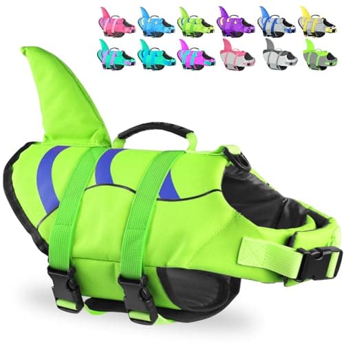 Fragralley Shark Fin Dog Life Jacket, High Buoyancy with Tear-Resistant Nylon of Dog Swim Vest, Pet Life Preserver for Small Medium Large Dogs, Puppy Float Vest for Swimming and Boating - Image 1