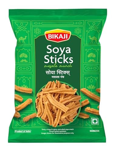 Bikaji Soya Sticks Masala Munch 7.05 oz (200g), Spicy and Crunchy Indian Snack, Tasty and Flavorful, Anytime Munch, Party Mix, Bar Snacks, Ready-to-Eat - Image 1