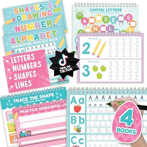 Hadley Designs Magic Grooved Writing Practice for Kids- Preschool Learning Activities, Letter Tracing for Kids Ages 3-5, Magic Book Handwriting Practice, Kindergarten Workbooks, Easter Gifts For Kids - Image 1