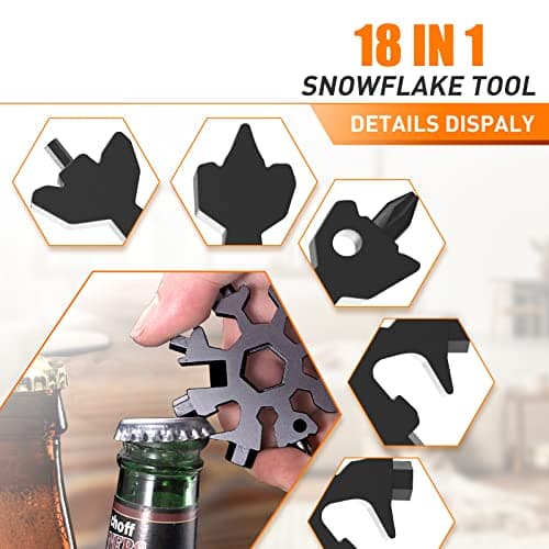 Dusor Gifts for Men Him Dad Husband, 18-in-1 Snowflake Multitool, Stocking Stuffers for Adults, Mens Gifts for Christmas, Gift for Dad Who Want Nothing, White Elephant Gift for Adults, Tools for Men - Thumbnail 4