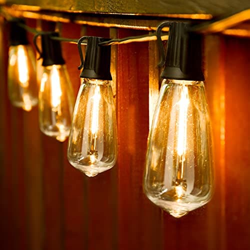 Vocevos 100FT LED Outdoor String Lights with 52 Waterproof Shatterproof ST38 Vintage Edison Bulbs, Outside Lights for Patio Lighting Cafe, Bistro, Backyard, 2700K Dimmable - Image 1
