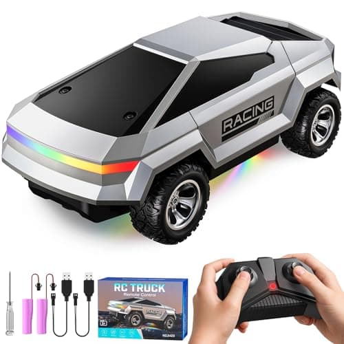 WayEee 1/24 Remote Control Car Cyber RC Truck, RC Cars for Kids with Colorful Lights, 2.4GHz Remote Control, 2 Rechargeable Batteries, 18KM/H Racing Car Toy, for Boys 3 4 5 6 7 8-12 - Image 1