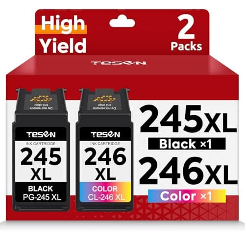 245XL 246XL Ink Cartridge Replacement for Canon PG-245XL CL-246XL PG-245 245 246 XL Combo Pack for PIXMA MX490 MG2525 MG2522 MG3022 TS202 MX492 TR4520 TS302 Printer Ink Cartridge (1 Black,1 Color )