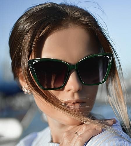 FEISEDY Trendy Polarized Women Sunglasses, Retro Womens Square Cat Eye Sun Glasses B4134 - Thumbnail 3