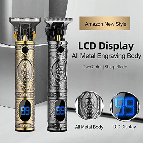 AMULISS Hair Clippers for Men Beard Trimmer Cordless Electric Shaver Razor for Men, Zero Gapped Grooming Kit Barber Clippers with LCD Display, Gift for Men Kids - Thumbnail 3