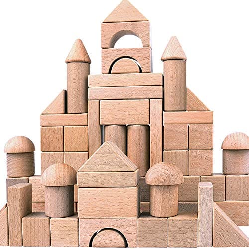 Migargle Wooden Building Blocks Set for Kids - Stacker Stacking Game Construction Toys Set Preschool Colorful Learning Educational Toys - Geometry Wooden Blocks for 3+ Year Old Boys & Girls - Image 1