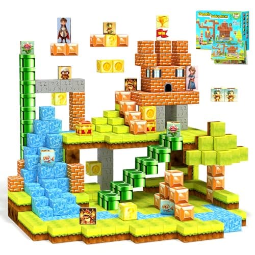 Magnetic Blocks- Easter Basket Stuffers - Magnetic Cubes STEM Sensory Toys, Build Forest Toys & Games Set, Birthday Gifts for Kids Boys Girls Age 3 4 5 6 7 8 9 10 (54pcs 1inch) - Image 1