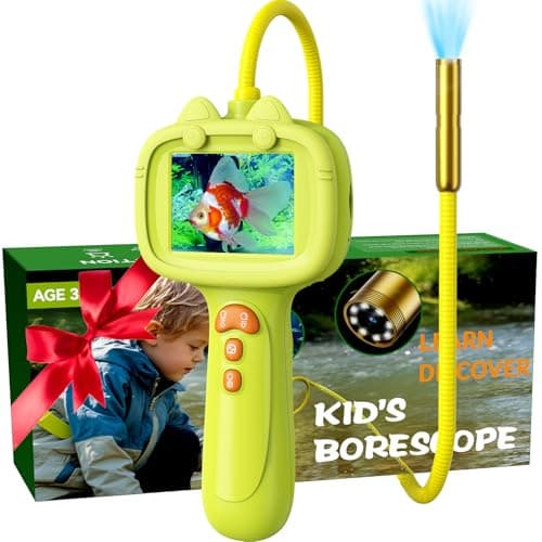 Borescope Camera with Light for Kids | STEM Science Educational Toy for 4 5 6 7 8 9 10 12 Years Old Boys & Girls | Birthday Gift for Outdoor Adventures & Nature Discovery (Yellow) - Image 1