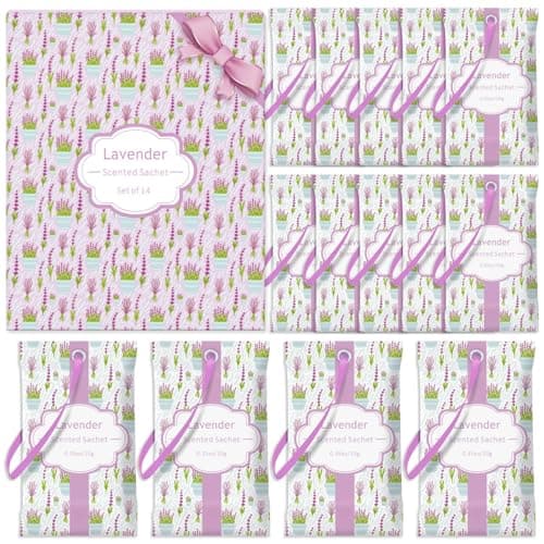STRN Scented Sachets for Drawer and Closet, Lavender Scented Long-Lasting Sachets, 14 Packs for Home Fragrance, Small Space Air Freshener for Wardrobes & Cars - Image 1