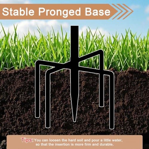 OUISJYER Small Metal Bird Bath for Outdoors, 10" Dia Bowl with Stake Birdbaths Garden Yard Lawn Decor 0.4 Gallon - Thumbnail 3