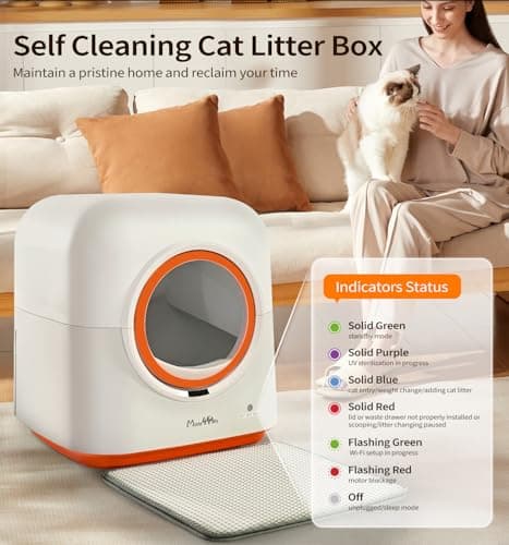 Made4Pets Self-Cleaning Litter Box, Automatic Cat Litter Box with APP Control, Odor-Eliminating, 60L Capacity, Anti-Pinch Safety, Hands-Free Waste Disposal, Includes Waste Bags, for Multiple Cats - Thumbnail 2