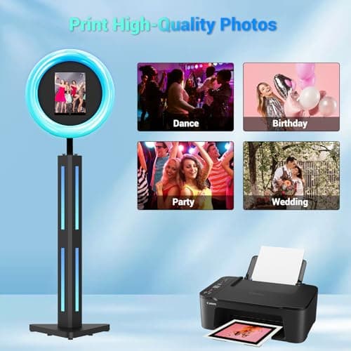 Portable Photo Booth Stand Shell with Flight Case, Fits for 12.9in 11in 10.9in 10.2in Ipad,Selfie Photo Booth with ChackTok PhotoBooth VIP Member,Ideal for Parties,Wedding and Events - Thumbnail 6