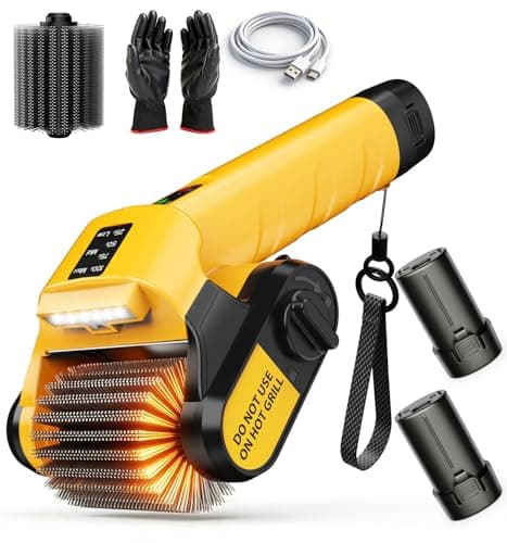 5000mAh 350 Mins Runtime Electric Rotary Grill Brush, 800RPM Powerful Outdoor Automatic Grill Cleaning Brush, 304 Stainless Steel No Bristle Shedding Cordless BBQ Cleaner - Image 1
