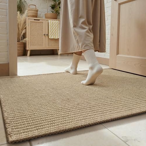 Jute Front Door Mat Indoor Entrance Indoor Door Mat Rugs for Entryway Entry Entrance Mats Inside Doormat Welcome Mats Boho 17"x36" - Image 1