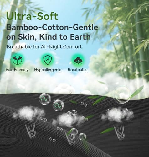 LC-dolida Bamboo Cotton Weighted Bluetooth Sleep Masks, 3D Weighted Sleep Masks with Bluetooth 5.4 Headphones, Total Blackout Bluetooth Sleep Mask for Women Men, Weight Eye Mask for Sleeping, Black - Thumbnail 2