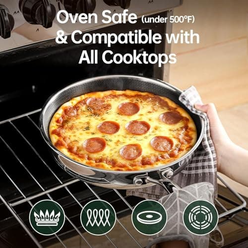 housmat 10-Inch Nonstick Frying Pan, PFOA-Free Hybrid Skillet with Stay-Cool Handle & Oven Safe Dishwasher Safe, Compatible with All Stovetops Including Induction for Eggs, Pancakes, Steak - Thumbnail 6