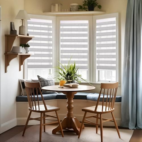 GHV Corded Zebra Blinds for Windows Blackout Blinds Dual Layer Privacy for Home and Office (Gray, 36 in(W) x 72 in(H)) - Image 1
