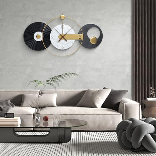 Tiuposr 36x20 Inches Large Wall Clocks for Living Room, Modern Silent Non-Ticking Decorative Clock for Kitchen, Bedroom, Home & Office Decor - Thumbnail 4