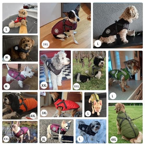 Aiboria Dog Jackets for Winter Windproof Waterproof Vest Fleece Warm Dogs Coat with Belt Christmas Green M - Thumbnail 5
