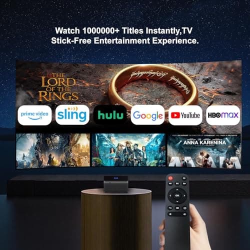 Native 1080P Projector with WiFi and Bluetooth, 4K Support Smart Movie Projector for Bedroom, Built-in Apps, Android 13.0,Auto Focus & Auto Keystone, Outdoor Projector for Phone/TV Stick/KTV - Thumbnail 2