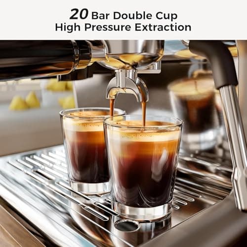 Kismile Espresso Machine with Grinder, 20 Bar Expresso Coffee Machines with Milk Frother Steam Wand, Espresso Maker with 30 Grind Settings, Expresso Machines for Home, Perfect for Cappuccino, Latte - Thumbnail 2