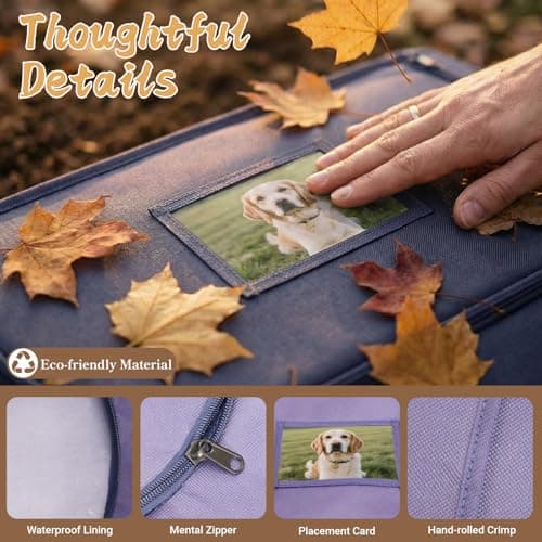 COSOWO Pet Burial Bag, Dignified Leak-Proof Deceased Pet Body Bag with Memorial Keepsake Card, XS–L for Rabbits, Kittens & Small Dogs, Navy, M - Thumbnail 6