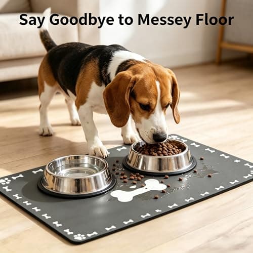 Pet Feeding Mat Absorbent Dog Cat Mat for Food and Water 24"x16" Easy Clean Dog Food Mats Quick Dry Water Dispenser Puppy Supplies Accessories Floor Protection - Thumbnail 2