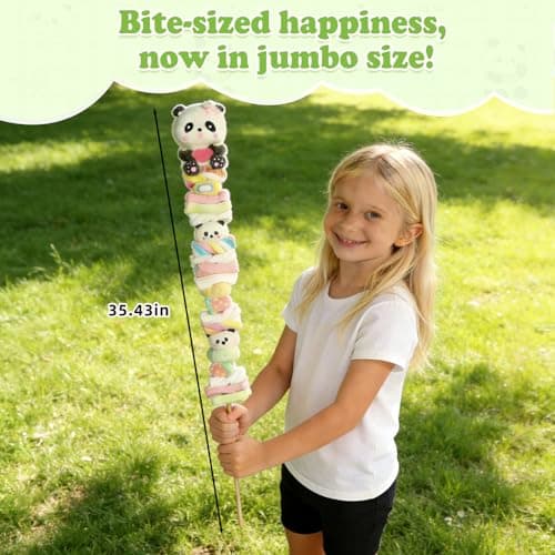 Oricandy 90cm Extra Long Jumbo Roasting Marshmallow Skewers – 1 lb Individually Wrapped Marshmallows, Fun Easter Candy for Parties Valentines Candy - Thumbnail 3