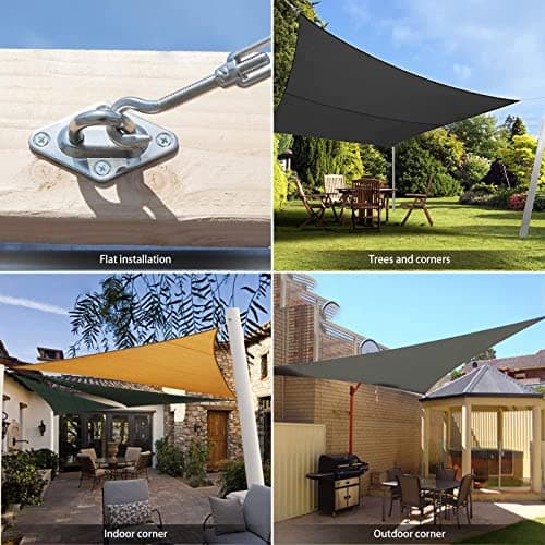 Morzejar Sun Shade Sail Hardware Kit 80pcs - 304 Stainless Steel Sunshades Canopy Installation Kit for Install Rectangle & Triangle Shade Sails Deck Garden Lawn Patio Outdoor Metal Sail Shade Hardware - Thumbnail 3