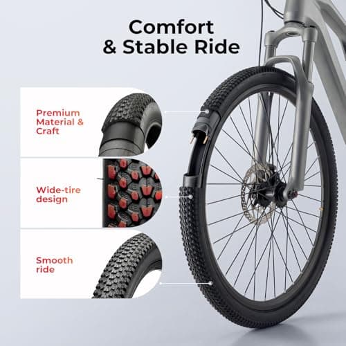 JUCEO 26x1.95 Bike Tire and Tube Set Replacement Folding Bicycle Tires Wear-Resistant for MTB All-Terrain with 2 Tire Levers - Thumbnail 6