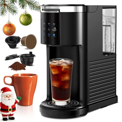 Havato Single Serve Coffee Maker for 2 in 1 K Cup Pods & Ground Coffee,6 to 14 Oz Brew Sizes,40oz Removable Water Tank,Compact Portable Coffee Machine for Home,Black - Image 1