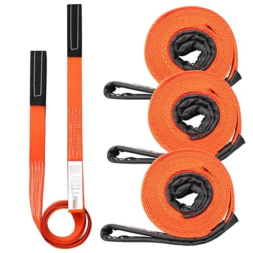 XSTRAP STANDARD 4PCS 1" x6.5ft Lifting Sling 1-Ply Red Web Strap, 2000 LBS Vertical (907 KG), 1600 LBS Choker (725 KG), 5:1 Safety Factor, Twist Eye Polyester Slings for Rigging Hoist Recovery Tree